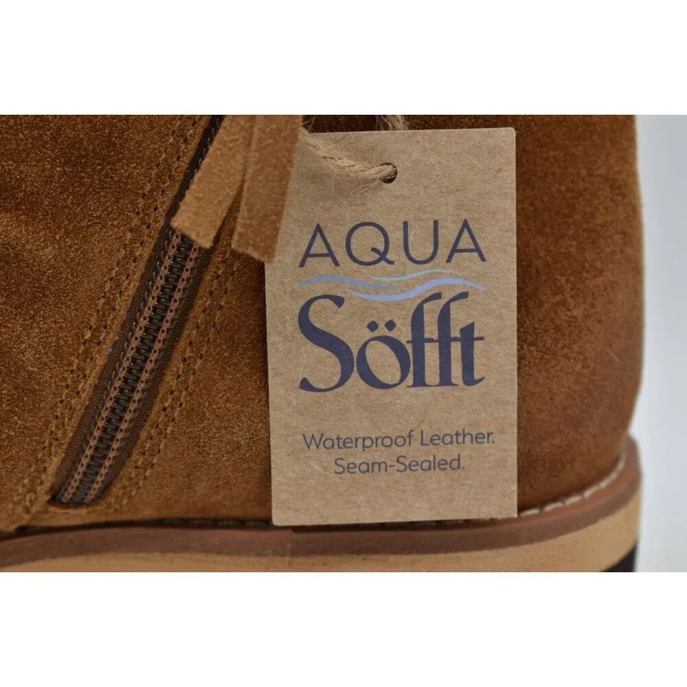Sofft Womens Size 8 Pecola Brandy Suede Ruched Waterproof‎ Booties Boots Shoes